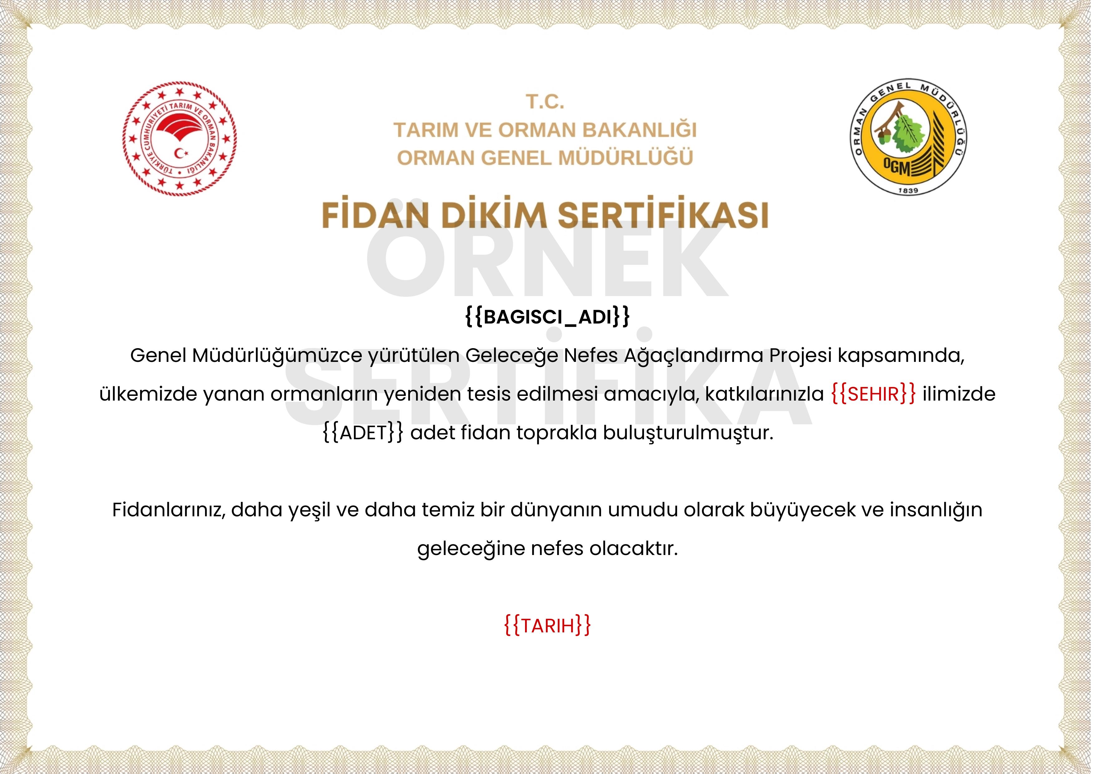 Yanan Alan Fidan Bağışı